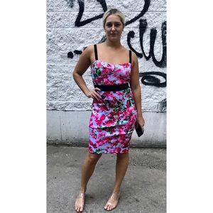 Milly Design Nation Floral Scuba Sheath Dress sz 6